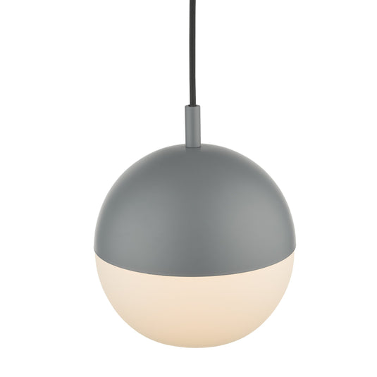 Dar Lighting AND0139 Andre 1 Light Single Pendant Grey Opal Glass - 37104