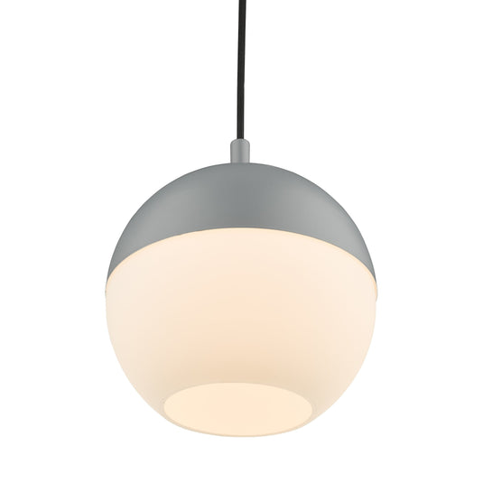 Dar Lighting AND0139 Andre 1 Light Single Pendant Grey Opal Glass - 37104