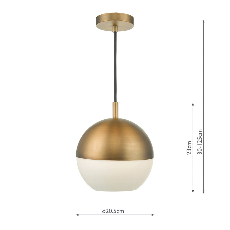 Load image into Gallery viewer, Dar Lighting AND0142 Andre 1 Light Pendant Aged Brass - 22597
