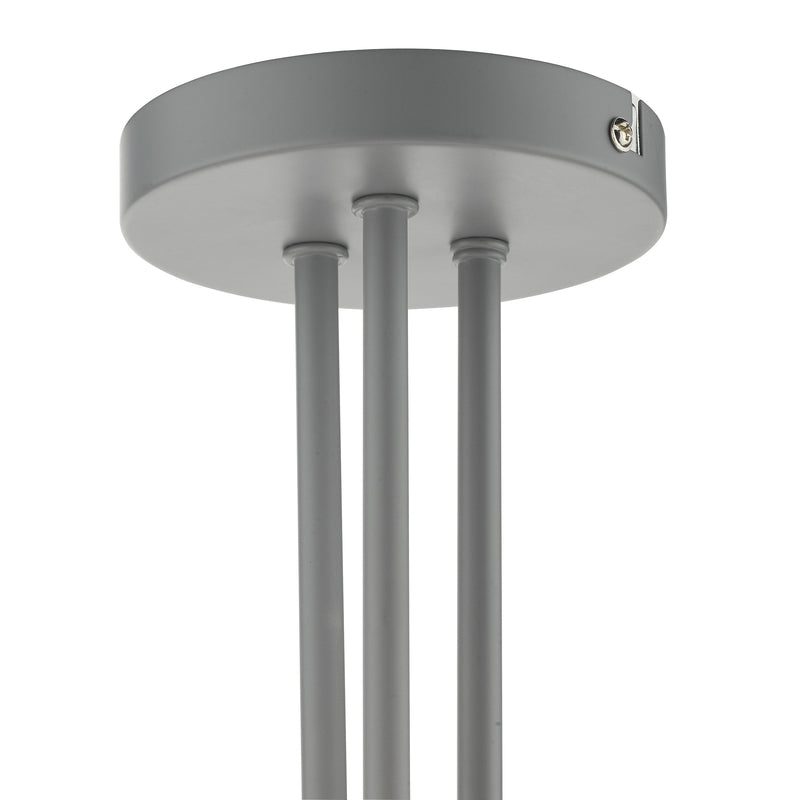 Load image into Gallery viewer, Dar Lighting AND0339 Andre 3 Light Semi Flush Grey Opal Glass - 37105
