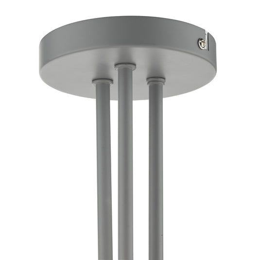 Dar Lighting AND0339 Andre 3 Light Semi Flush Grey Opal Glass - 37105
