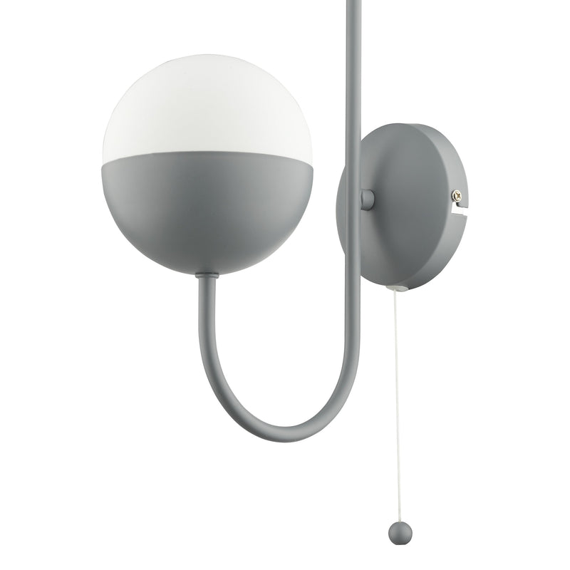 Load image into Gallery viewer, Dar Lighting AND0739 Andre Single Wall Light Grey Opal Glass - 37107
