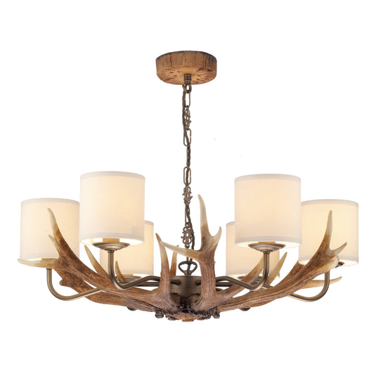 David Hunt Lighting ANT0629 Antler 6 Light Pendant complete with Shades