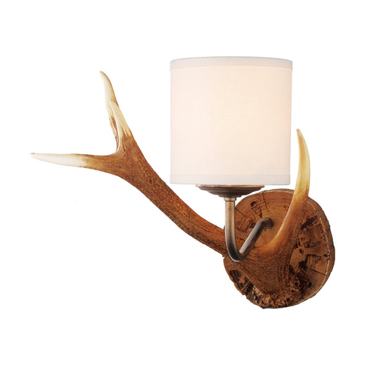 David Hunt Lighting ANT0799 ANTLER single rustic wall light comes with bespoke silk shades