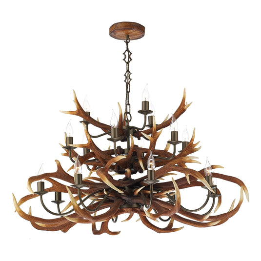 David Hunt Lighting ANT1729 Antler 17 Light Tiered Pendant