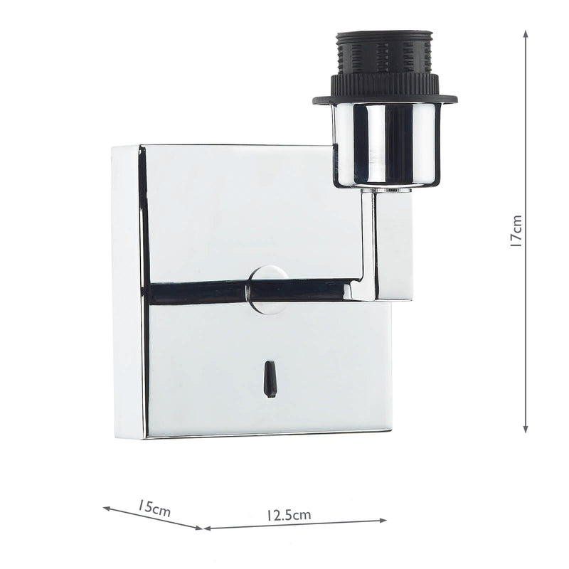 Load image into Gallery viewer, Dar Lighting ANV0750F Anvil Wall Bracket Fixed Arm Base Only Polished Chrome - 34882
