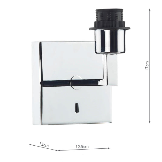 Dar Lighting ANV0750F Anvil Wall Bracket Fixed Arm Base Only Polished Chrome - 34882
