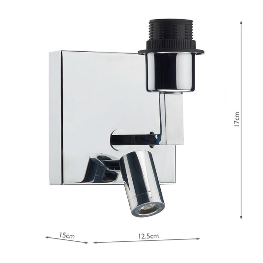 Dar Lighting ANV0750L Anvil Wall Bracket With LED Base Only Polished Chrome - 34883