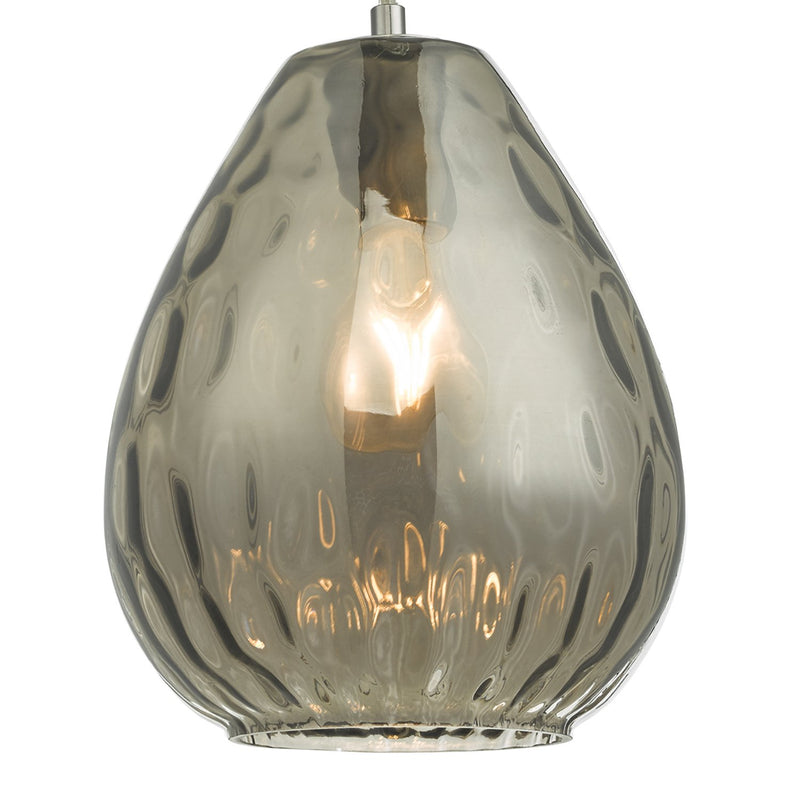 Load image into Gallery viewer, Dar Lighting APU0110 Apulia 1lt Pendant Smoked Glass - 23294
