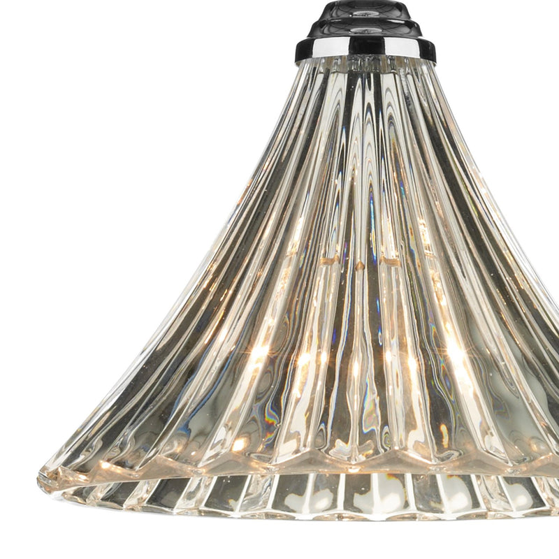 Load image into Gallery viewer, Dar Lighting ARD0150 Ardeche 1 Light Fluted Glass Pendant Polished Chrome - 19253
