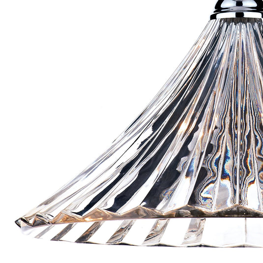 Dar Lighting ARD868 Ardeche 1 Light Large Pendant Clear Glass Polished Chrome - 16413