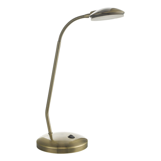 Dar Lighting ARI4075 Aria Task Lamp Antique Brass LED - 37110