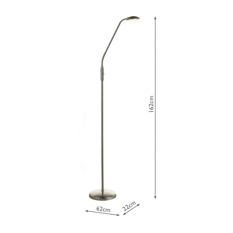 Load image into Gallery viewer, Dar Lighting ARI5546 Aria Floor Lamp Satin Chrome LED - 23906
