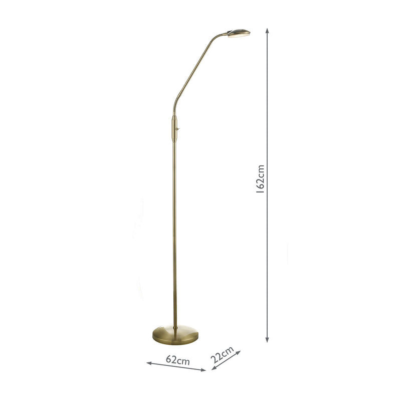Load image into Gallery viewer, Dar Lighting ARI5575 Aria Floor Lamp Antique Brass LED - 23905
