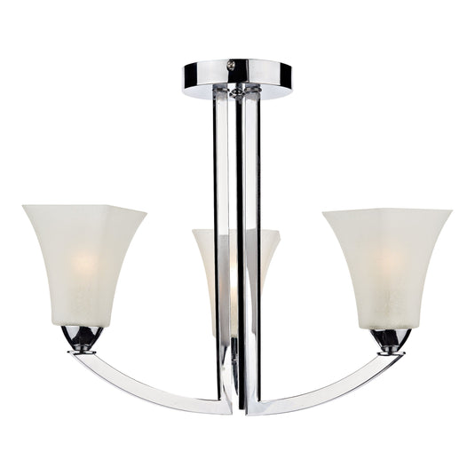 Dar Lighting ARL0350 Arlington 3 Light Semi Flush Polished Chrome - 17959