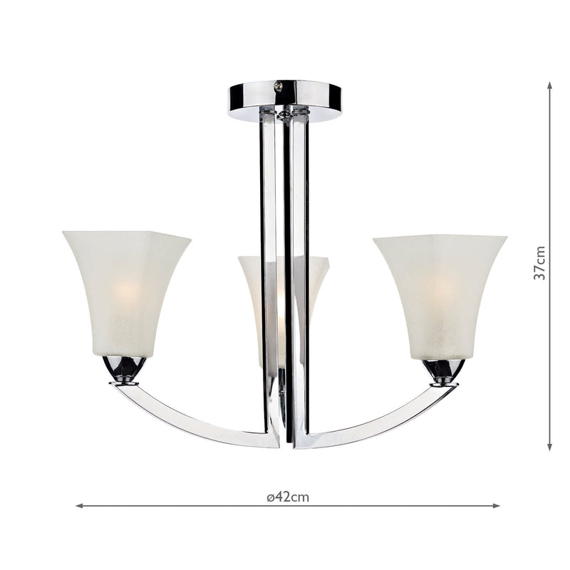 Load image into Gallery viewer, Dar Lighting ARL0350 Arlington 3 Light Semi Flush Polished Chrome - 17959
