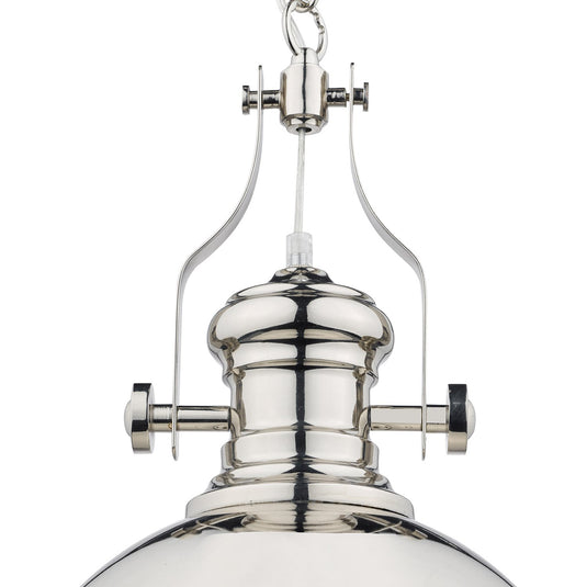 Dar Lighting ARO0138 Arona 1 Light Pendant Polished Chrome - 34891