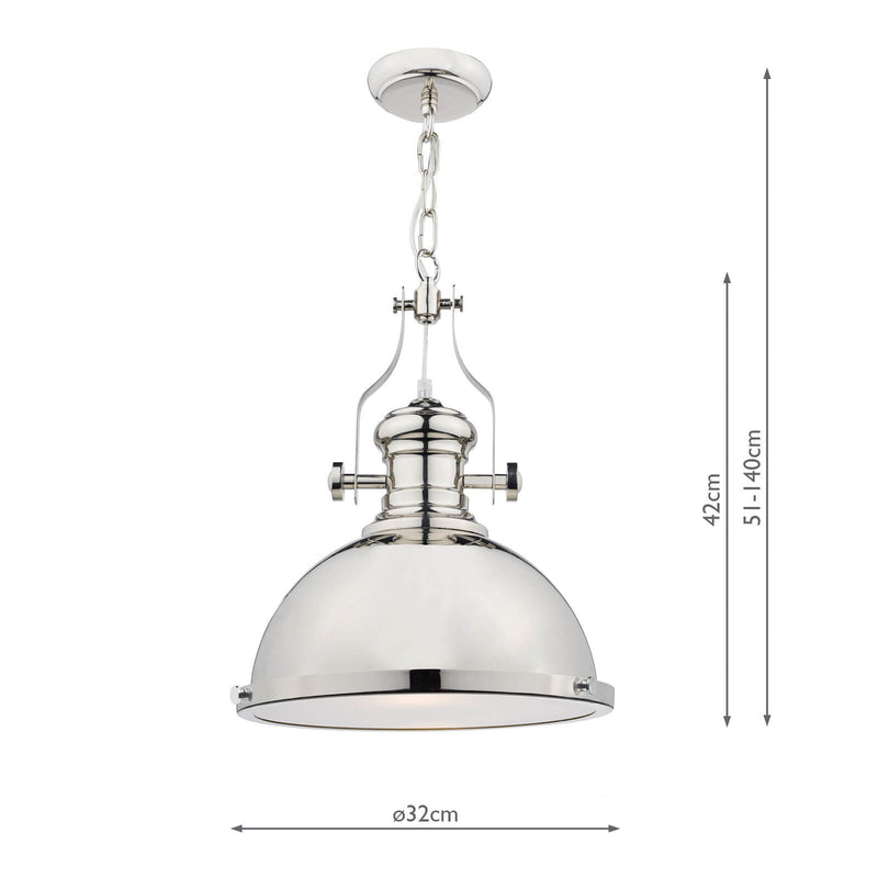 Load image into Gallery viewer, Dar Lighting ARO0138 Arona 1 Light Pendant Polished Chrome - 34891
