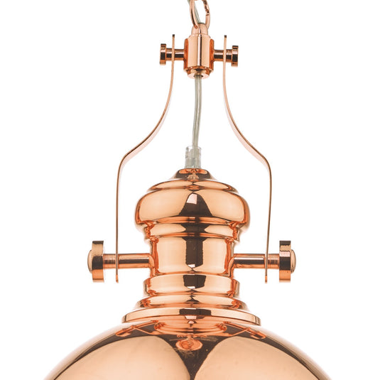 Dar Lighting ARO0164 Arona 1lt Pendant Copper & Glass - 34892