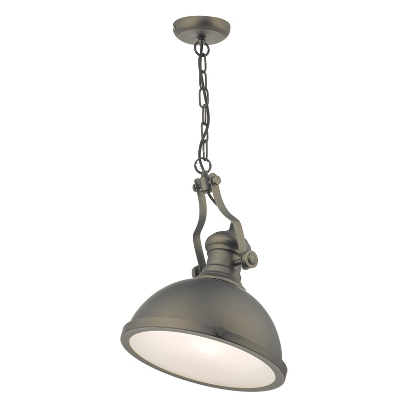 Load image into Gallery viewer, Dar Lighting ARO0167 Arona 1lt Pendant Antique Pewter &amp; Glass - 34893
