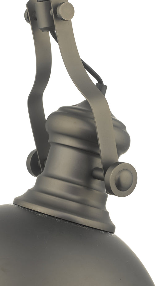 Dar Lighting ARO0167 Arona 1lt Pendant Antique Pewter & Glass - 34893