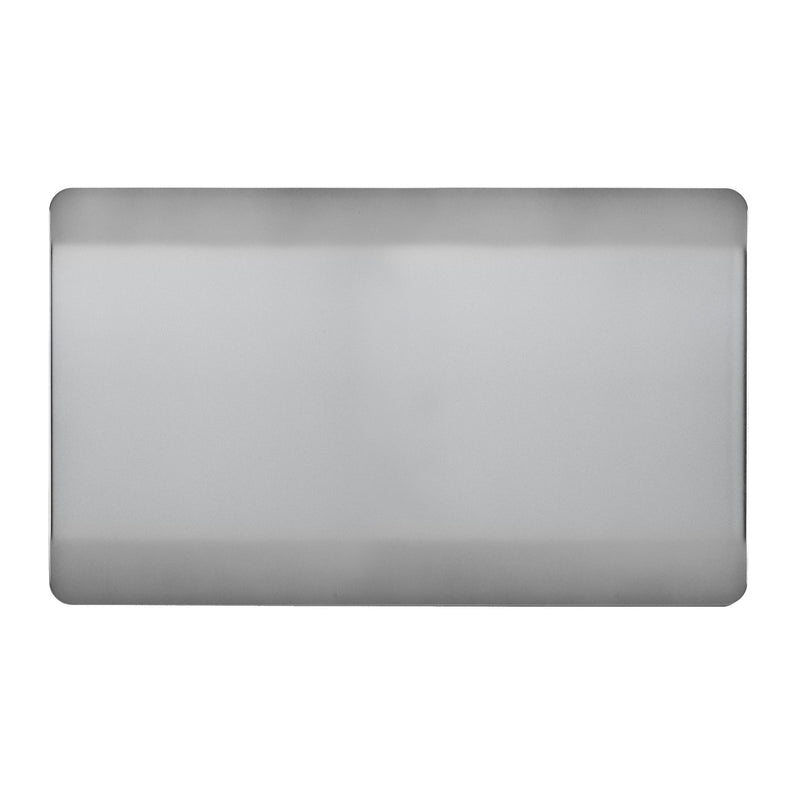 Load image into Gallery viewer, Trendi Switch ART-2BLKBS, Artistic Modern Double Blanking Plate, Brushed Steel Finish, BRITISH MADE, (25mm Back Box Required), 5yrs Warranty - 53551
