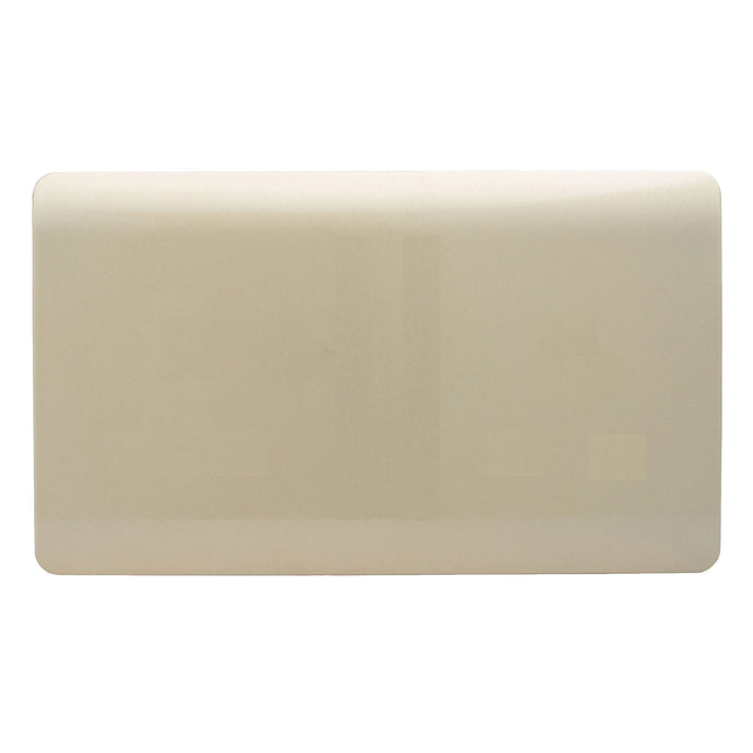Trendi Switch ART-2BLKGO, Artistic Modern Double Blanking Plate, Gold Finish, BRITISH MADE, (25mm Back Box Required), 5yrs Warranty - 43832