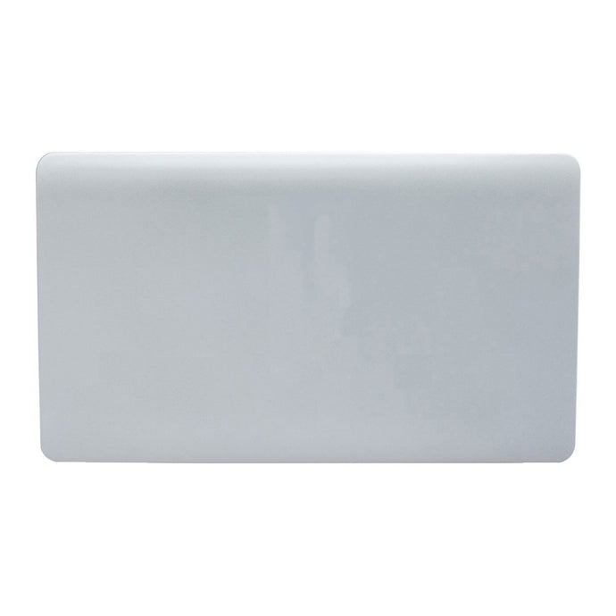 Trendi Switch ART-2BLKSI, Artistic Modern Double Blanking Plate, Silver Finish, BRITISH MADE, (25mm Back Box Required), 5yrs Warranty - 43834