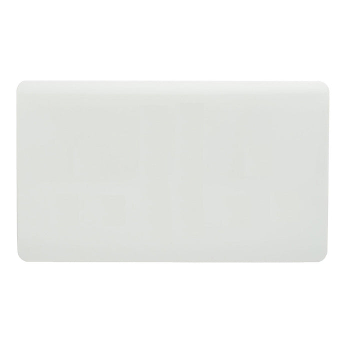 Trendi Switch ART-2BLKWH, Artistic Modern Double Blanking Plate, Gloss White Finish, BRITISH MADE, (25mm Back Box Required), 5yrs Warranty - 42308