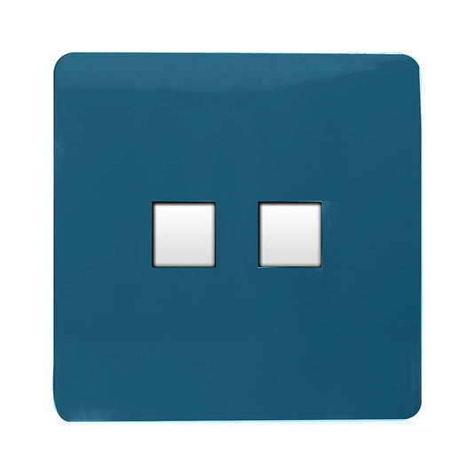 Trendi Switch ART-TLP+PCMD, Artistic Modern RJ11 Telephone & PC Ethernet Midnight Blue Finish, BRITISH MADE, (35mm Back Box Required), 5yrs Warranty - 54222