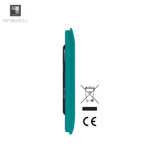 Trendi Switch ART-BLKBT, Artistic Modern 1 Gang Blanking Plate Bright Teal Finish, BRITISH MADE, (25mm Back Box Required), 5yrs Warranty - 53687