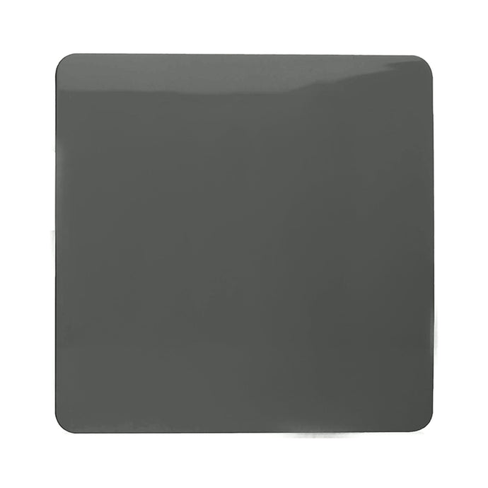 Trendi Switch ART-BLKCH, Artistic Modern 1 Gang Blanking Plate Charcoal Finish, BRITISH MADE, (25mm Back Box Required), 5yrs Warranty - 53689