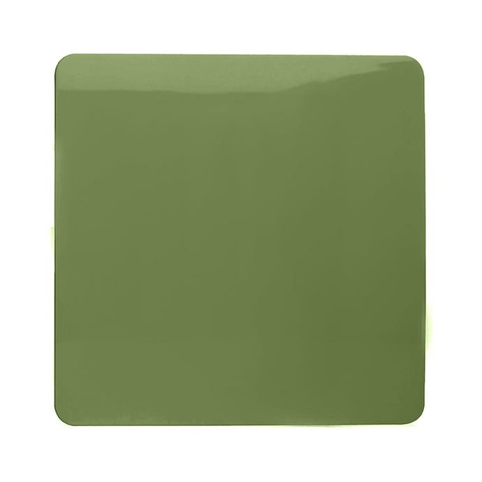 Trendi Switch ART-BLKMG, Artistic Modern 1 Gang Blanking Plate Moss Green Finish, BRITISH MADE, (25mm Back Box Required), 5yrs Warranty - 53695