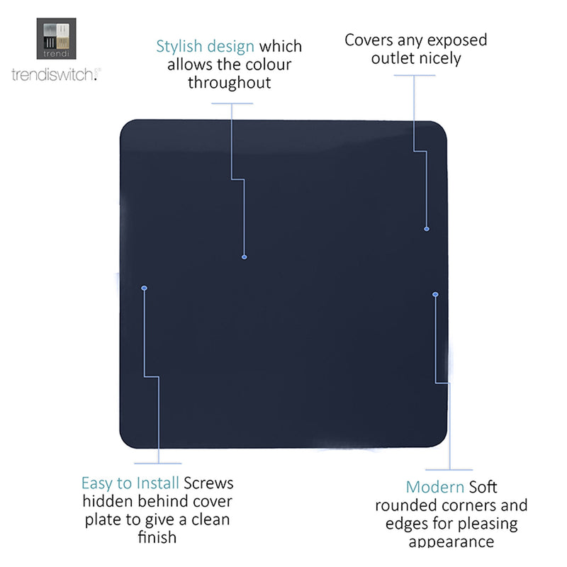 Load image into Gallery viewer, Trendi Switch ART-BLKNV, Artistic Modern 1 Gang Blanking Plate Navy Blue Finish, BRITISH MADE, (25mm Back Box Required), 5yrs Warranty - 53696
