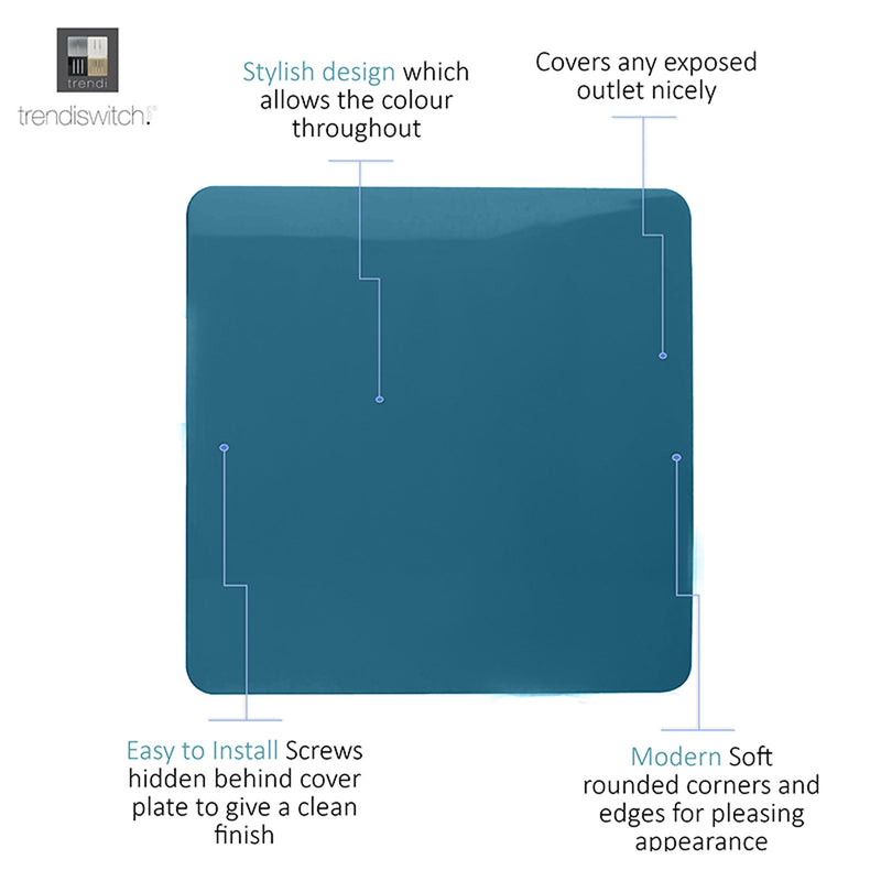 Load image into Gallery viewer, Trendi Switch ART-BLKOB, Artistic Modern 1 Gang Blanking Plate Ocean Blue Finish, BRITISH MADE, (25mm Back Box Required), 5yrs Warranty - 53697
