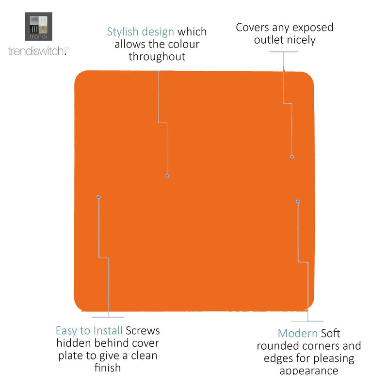 Load image into Gallery viewer, Trendi Switch ART-BLKOR, Artistic Modern 1 Gang Blanking Plate Orange Finish, BRITISH MADE, (25mm Back Box Required), 5yrs Warranty - 53698
