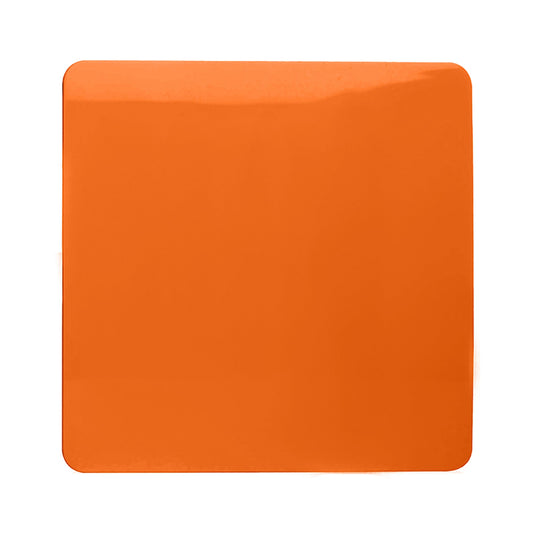 Trendi Switch ART-BLKOR, Artistic Modern 1 Gang Blanking Plate Orange Finish, BRITISH MADE, (25mm Back Box Required), 5yrs Warranty - 53698