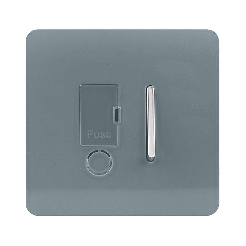 Load image into Gallery viewer, Trendi Switch ART-FSCG, Artistic Modern Switch Fused Spur 13A With Flex Outlet Cool Grey Finish, BRITISH MADE, (35mm Back Box Required), 5yrs Warranty - 53728
