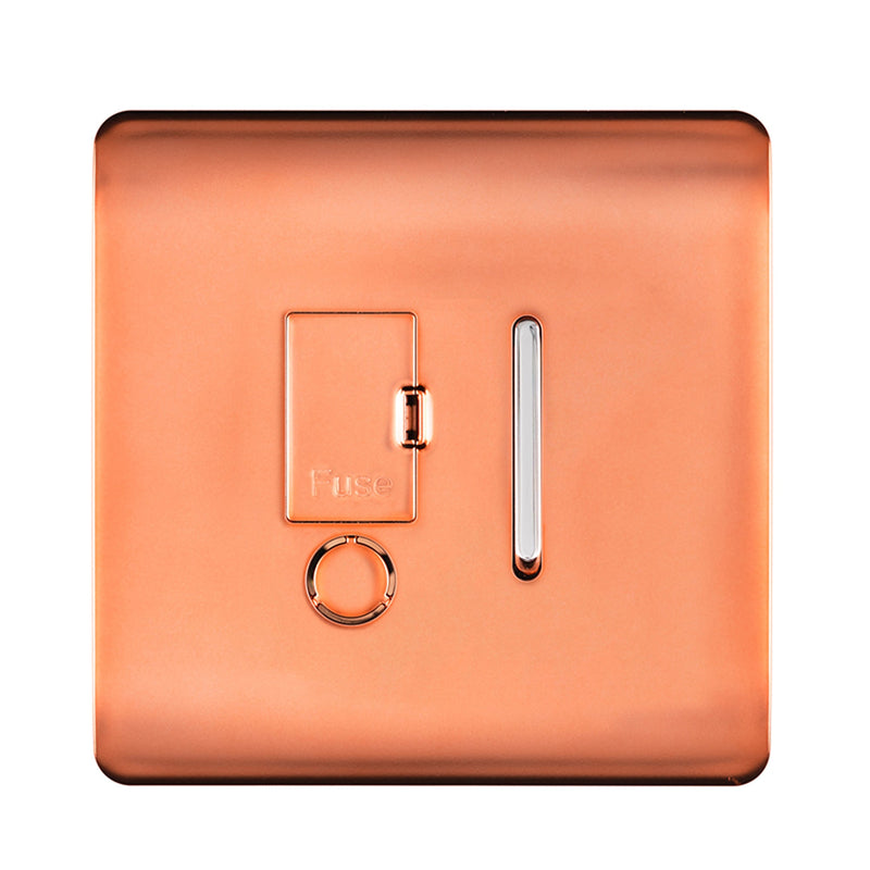 Load image into Gallery viewer, Trendi Switch ART-FSCPR, Artistic Modern Switch Fused Spur 13A With Flex Outlet Copper Finish, BRITISH MADE, (35mm Back Box Required), 5yrs Warranty - 53730
