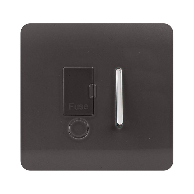 Load image into Gallery viewer, Trendi Switch ART-FSDB, Artistic Modern Switch Fused Spur 13A With Flex Outlet Dark Brown Finish, BRITISH MADE, (35mm Back Box Required), 5yrs Warranty - 53731
