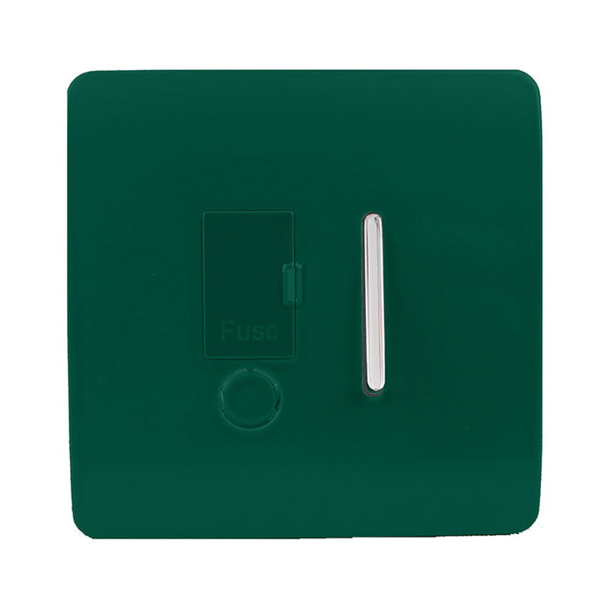 Trendi Switch ART-FSDG, Artistic Modern Switch Fused Spur 13A With Flex Outlet Dark Green Finish, BRITISH MADE, (35mm Back Box Required), 5yrs Warranty - 53732