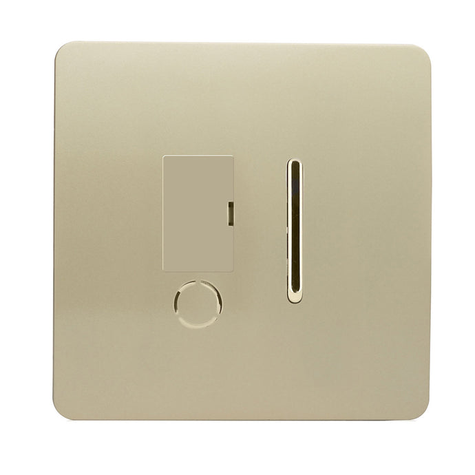 Trendi Switch ART-FSGO, Artistic Modern Switch Fused Spur 13A With Flex Outlet Champagne Gold Finish, BRITISH MADE, (35mm Back Box Required), 5yrs Warranty - 43854