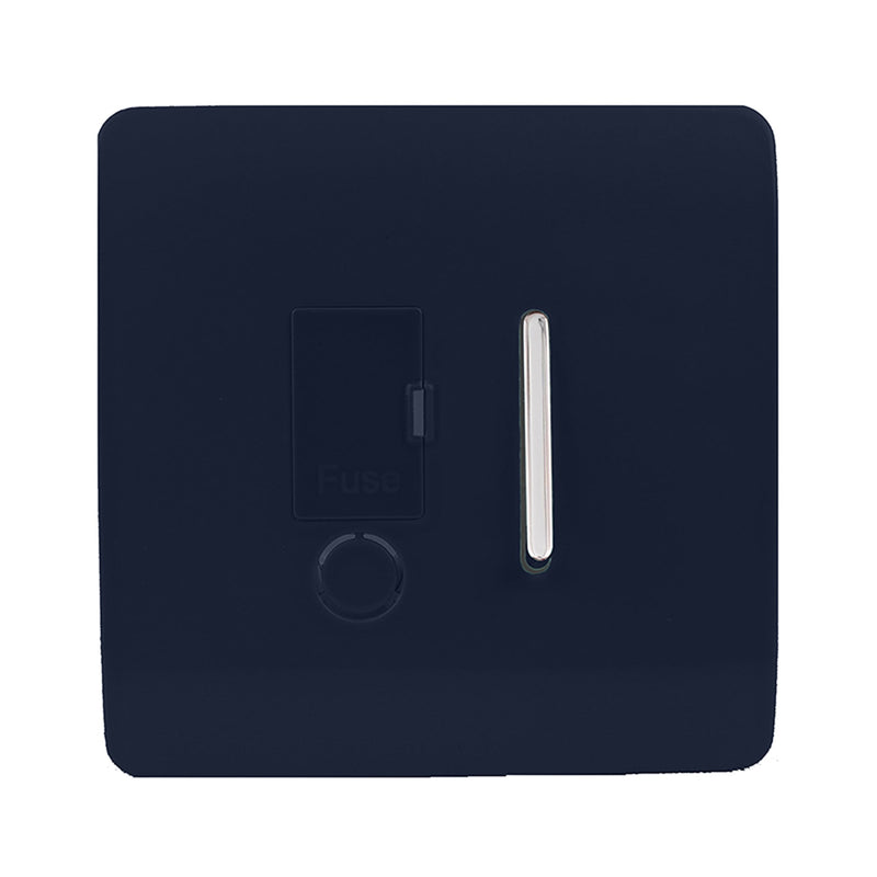 Load image into Gallery viewer, Trendi Switch ART-FSNV, Artistic Modern Switch Fused Spur 13A With Flex Outlet Navy Blue Finish, BRITISH MADE, (35mm Back Box Required), 5yrs Warranty - 53736
