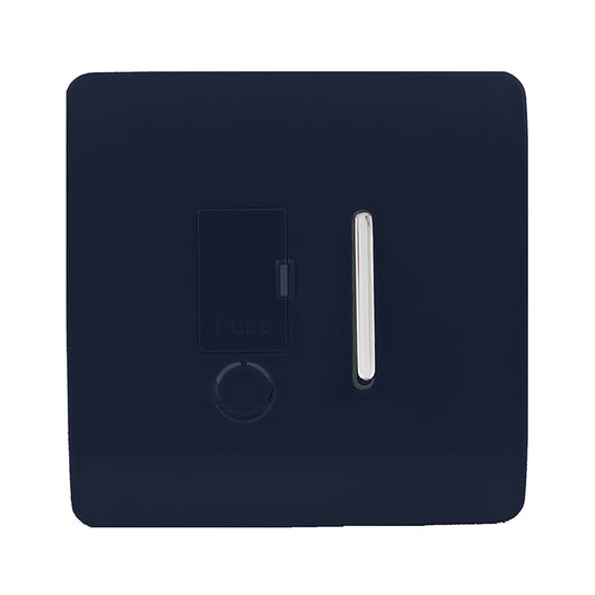 Trendi Switch ART-FSNV, Artistic Modern Switch Fused Spur 13A With Flex Outlet Navy Blue Finish, BRITISH MADE, (35mm Back Box Required), 5yrs Warranty - 53736