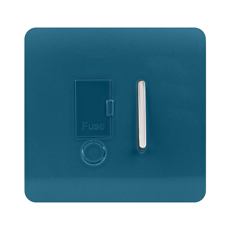 Load image into Gallery viewer, Trendi Switch ART-FSOB, Artistic Modern Switch Fused Spur 13A With Flex Outlet Ocean Blue Finish, BRITISH MADE, (35mm Back Box Required), 5yrs Warranty - 53737
