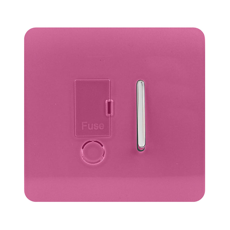 Load image into Gallery viewer, Trendi Switch ART-FSPK, Artistic Modern Switch Fused Spur 13A With Flex Outlet Pink Finish, BRITISH MADE, (35mm Back Box Required), 5yrs Warranty - 53739
