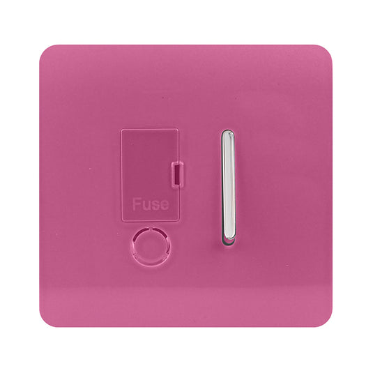 Trendi Switch ART-FSPK, Artistic Modern Switch Fused Spur 13A With Flex Outlet Pink Finish, BRITISH MADE, (35mm Back Box Required), 5yrs Warranty - 53739