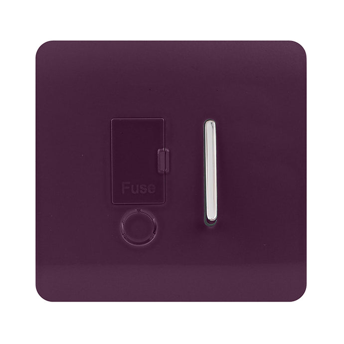 Trendi Switch ART-FSPL, Artistic Modern Switch Fused Spur 13A With Flex Outlet Plum Finish, BRITISH MADE, (35mm Back Box Required), 5yrs Warranty - 53740