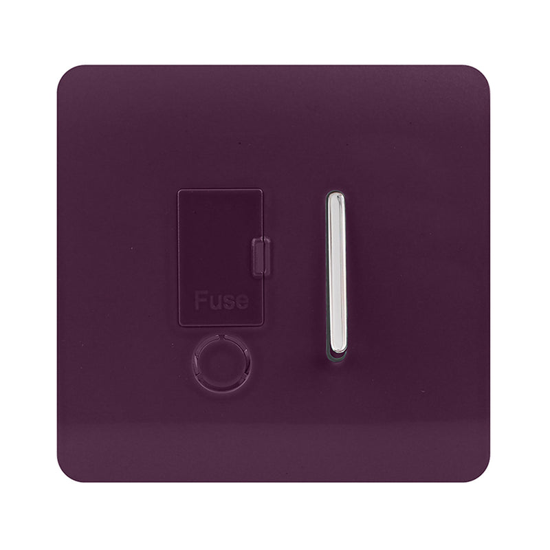 Load image into Gallery viewer, Trendi Switch ART-FSPL, Artistic Modern Switch Fused Spur 13A With Flex Outlet Plum Finish, BRITISH MADE, (35mm Back Box Required), 5yrs Warranty - 53740
