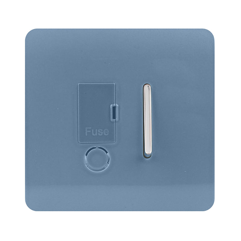 Load image into Gallery viewer, Trendi Switch ART-FSSK, Artistic Modern Switch Fused Spur 13A With Flex Outlet Sky Finish, BRITISH MADE, (35mm Back Box Required), 5yrs Warranty - 53742
